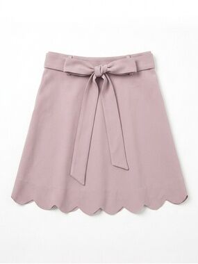 Twik Simons Dusty Lilac Scalloped Hem Tie Waist Mini Skirt Womens Size XS Preppy